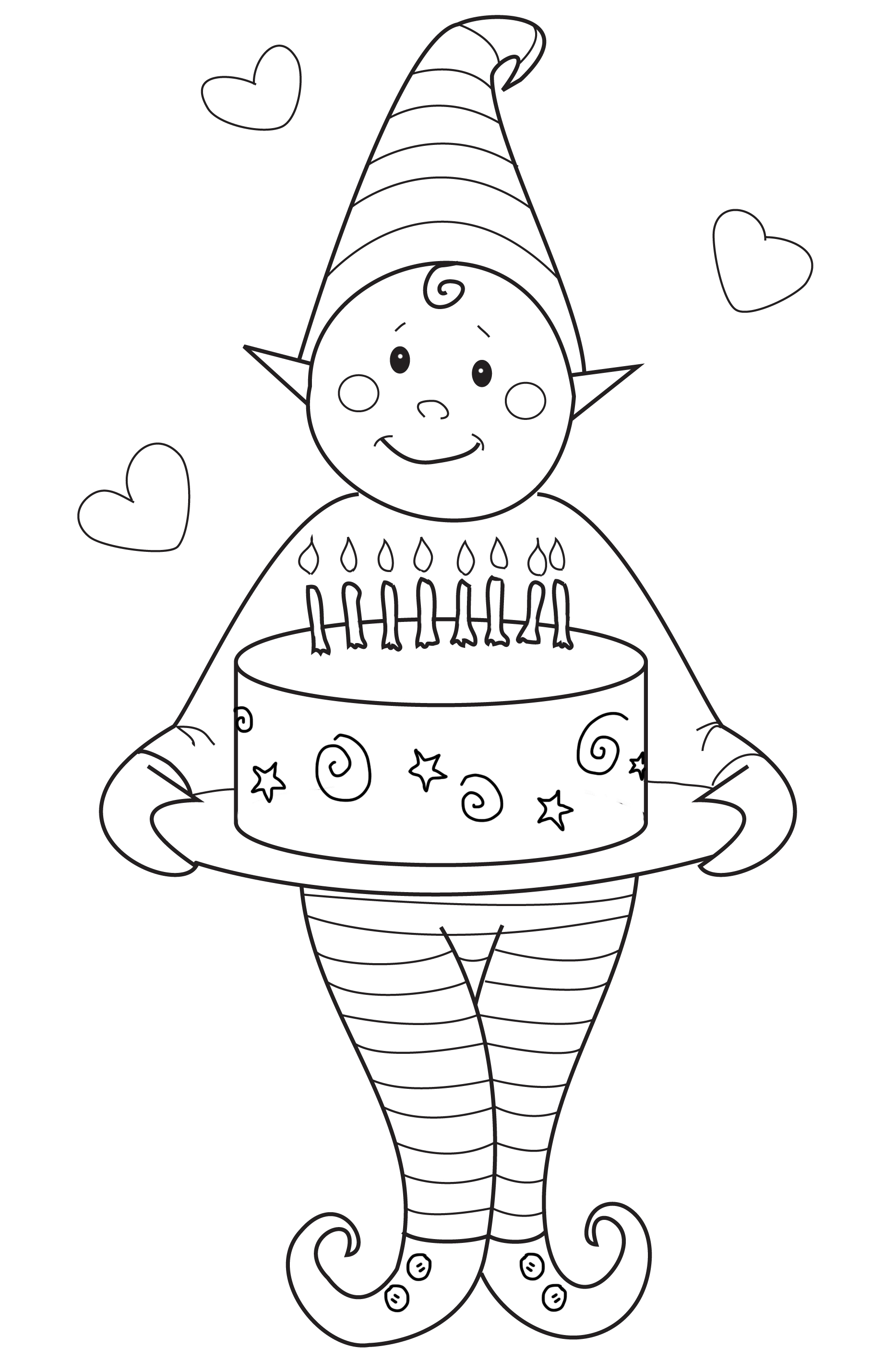 Free to Color Birthday Gnome