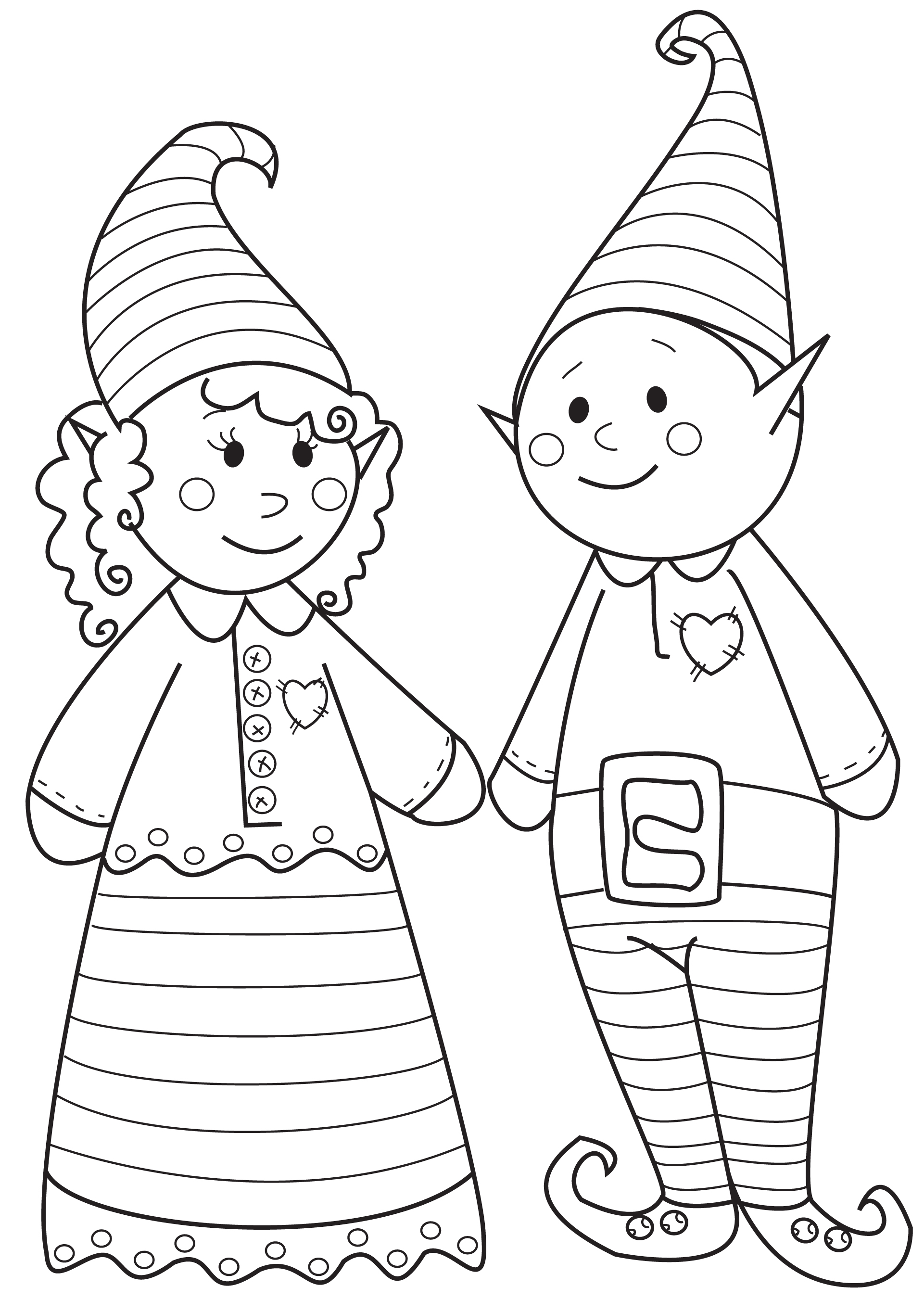 Free to Color Gnomes in Love