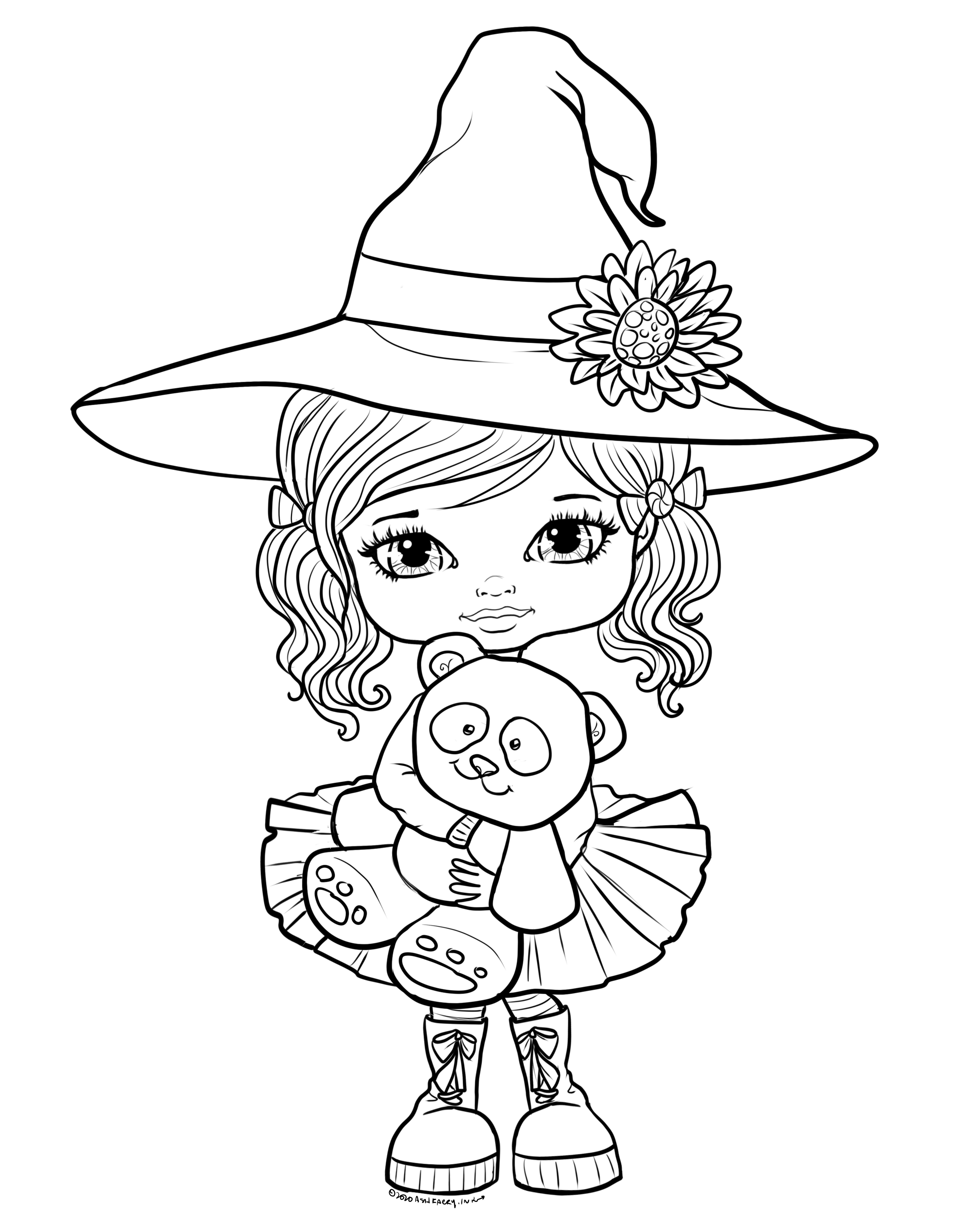 Free to Color Shy Fairy