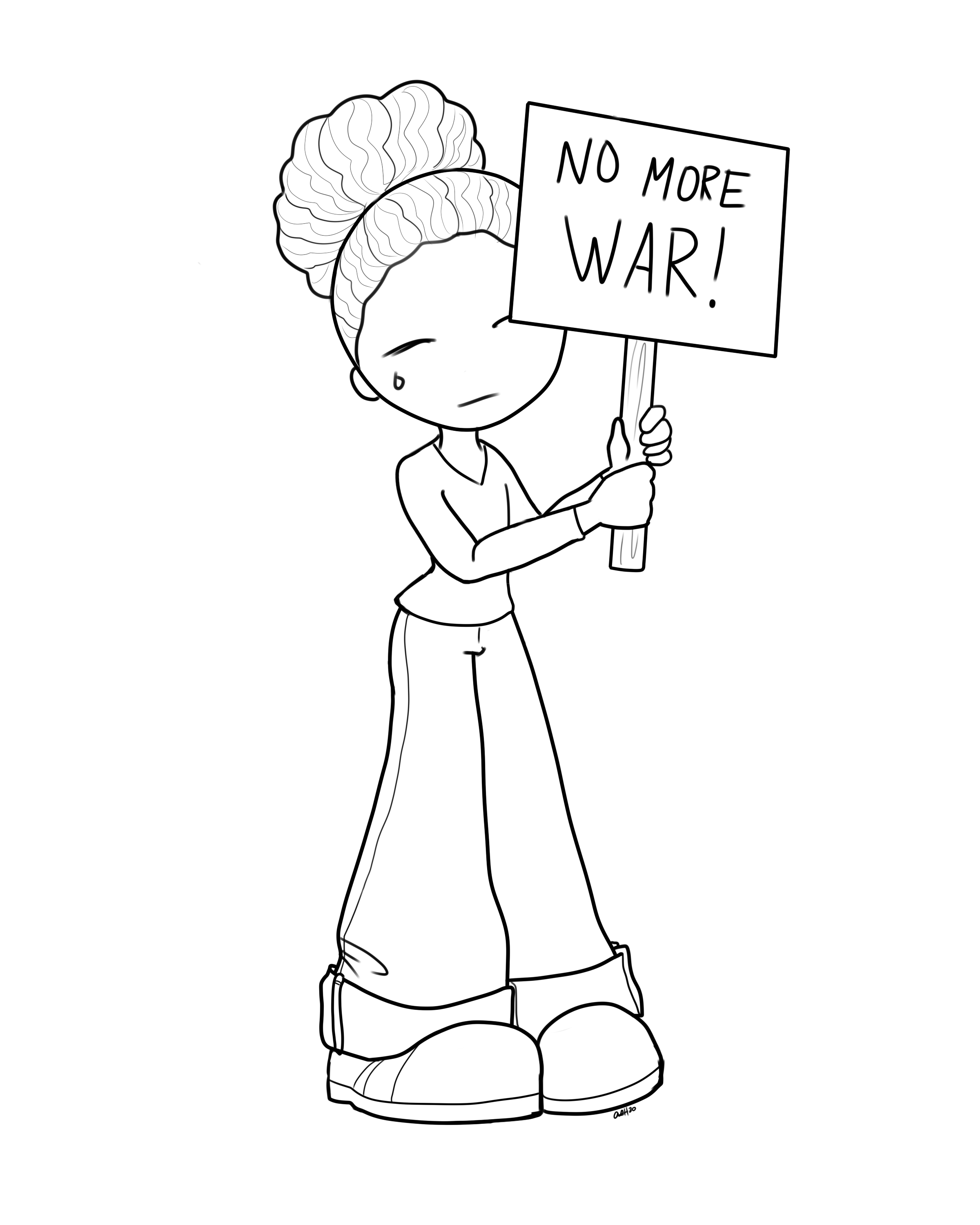 Free to Color Anti-War Protester Hair Up