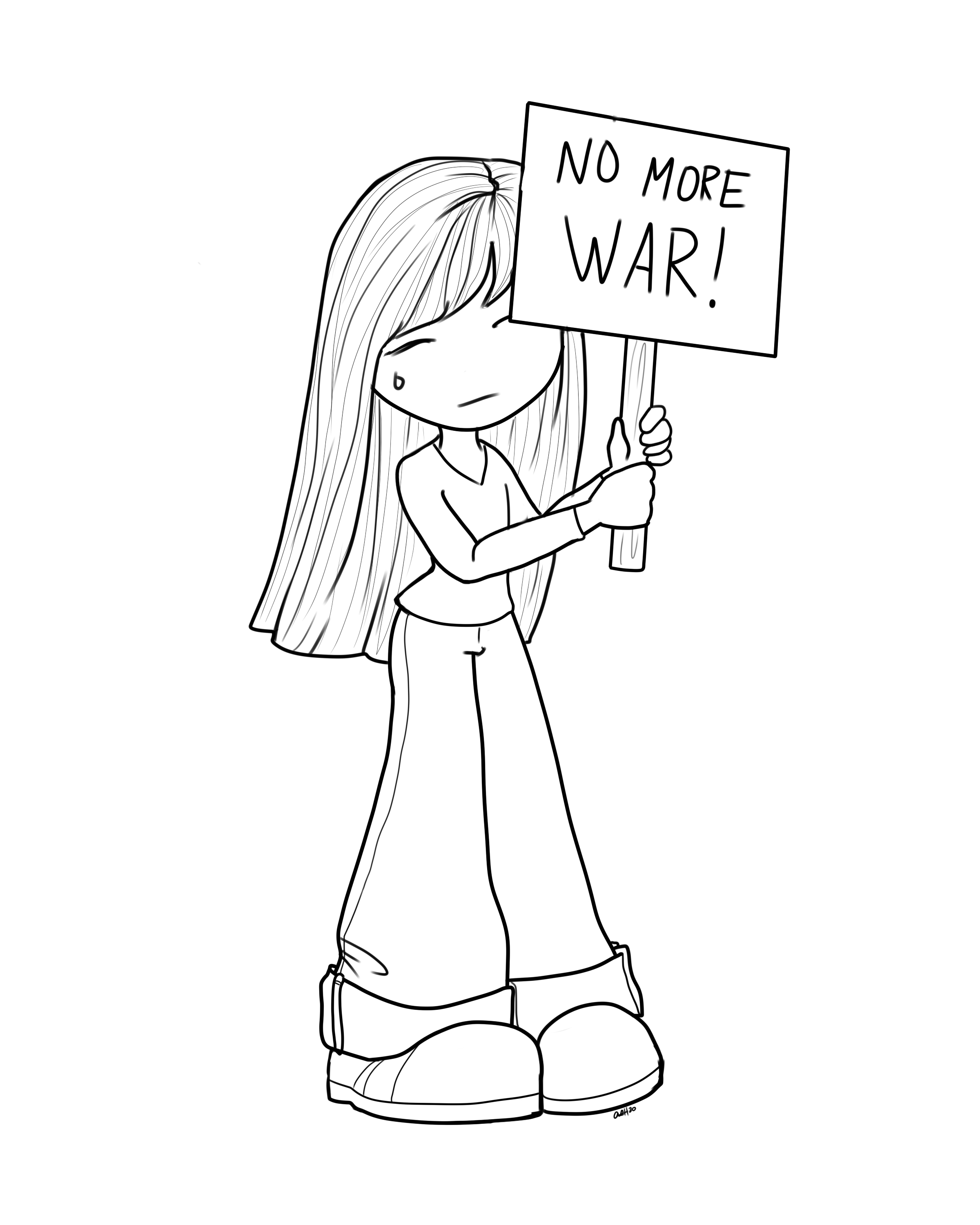 Free to Color Anti-War Protester Hair Down