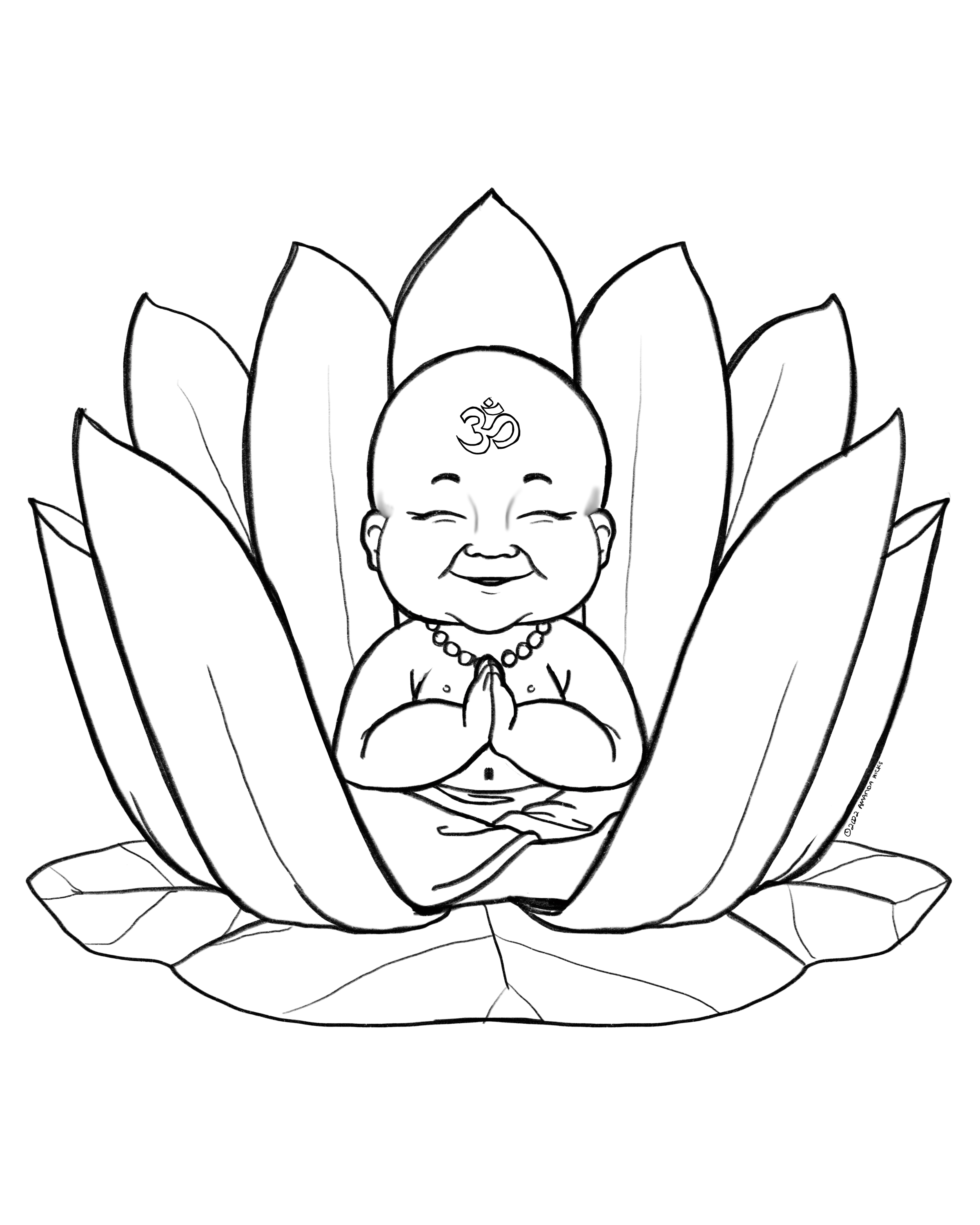 Free to Color Inner Peace Buddha Baby